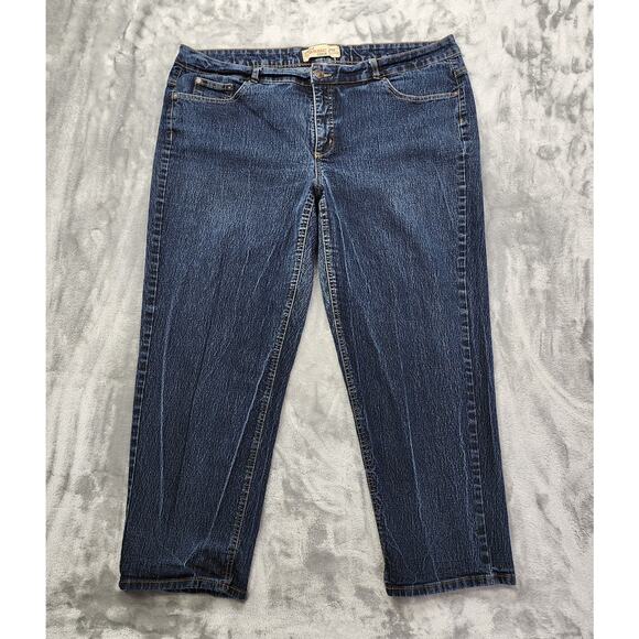 JMS Jeans Womens 24W SHORT Blue Dark Wash Stretch Classic Denim Straight Leg - Picture 1 of 14